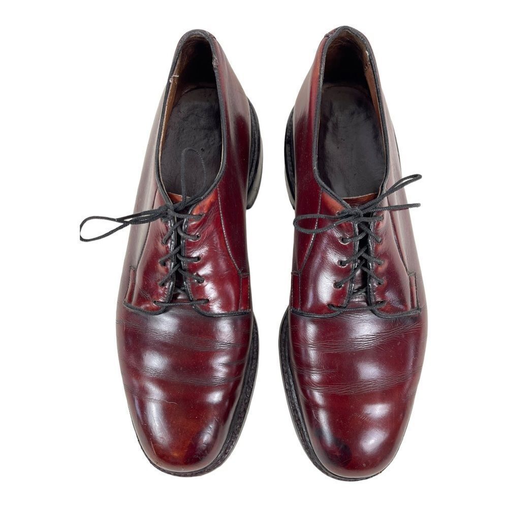 Allen Edmonds Alpine Plain Toe Derby  Mahogany Red Leather Sz US 8.5 made in USA